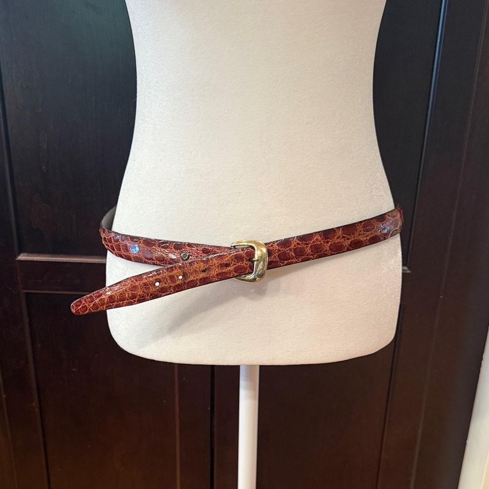 Canterbury Leather Brown Snakeskin Belt